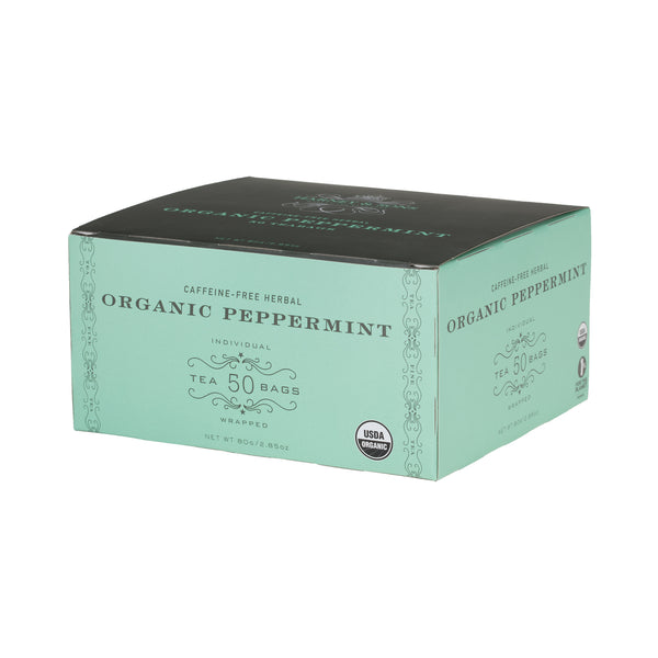 Organic Peppermint, Box of 50 Foil Wrapped Tea Bags