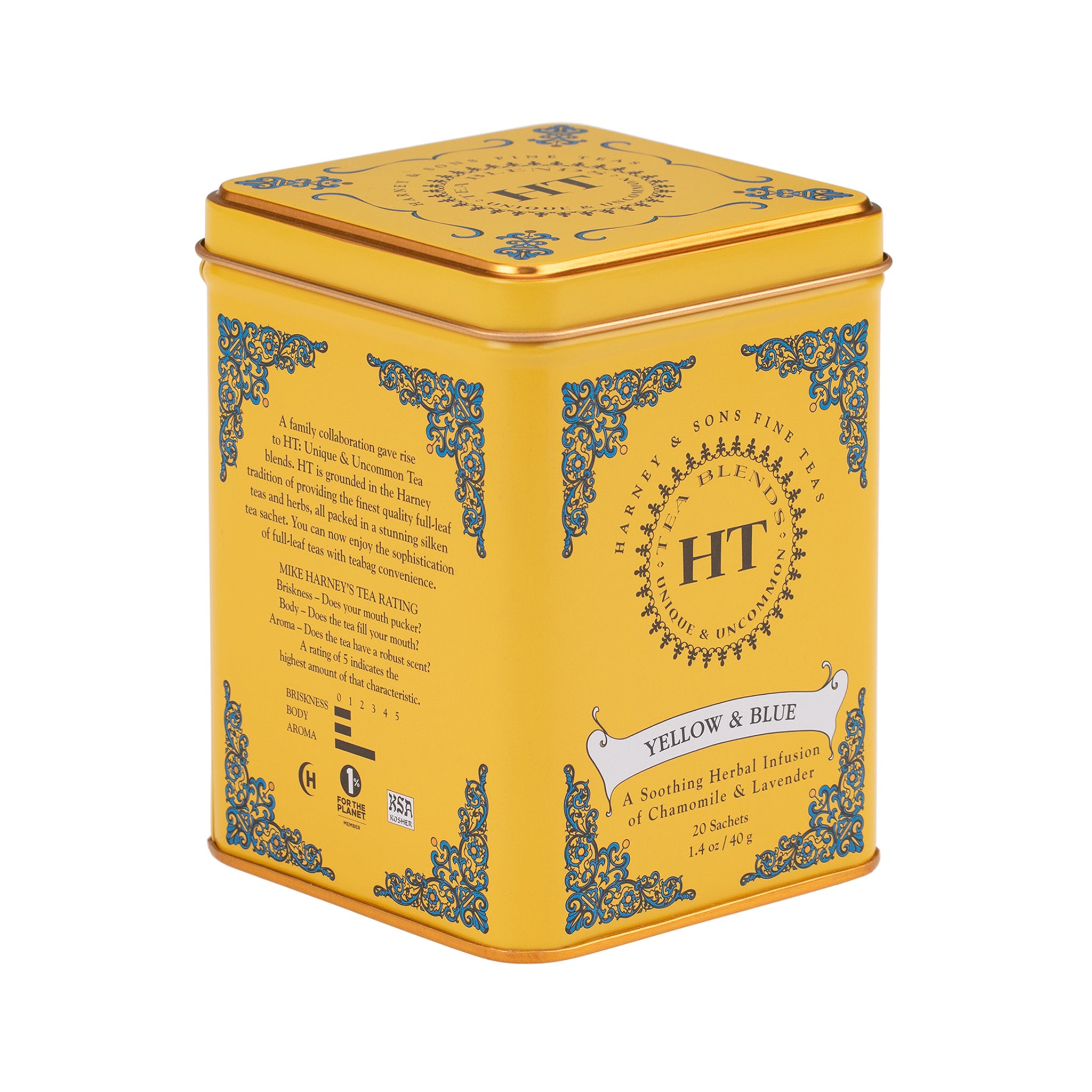 [CLEARANCE SALE] Yellow & Blue, HT Tin of 20 Sachets